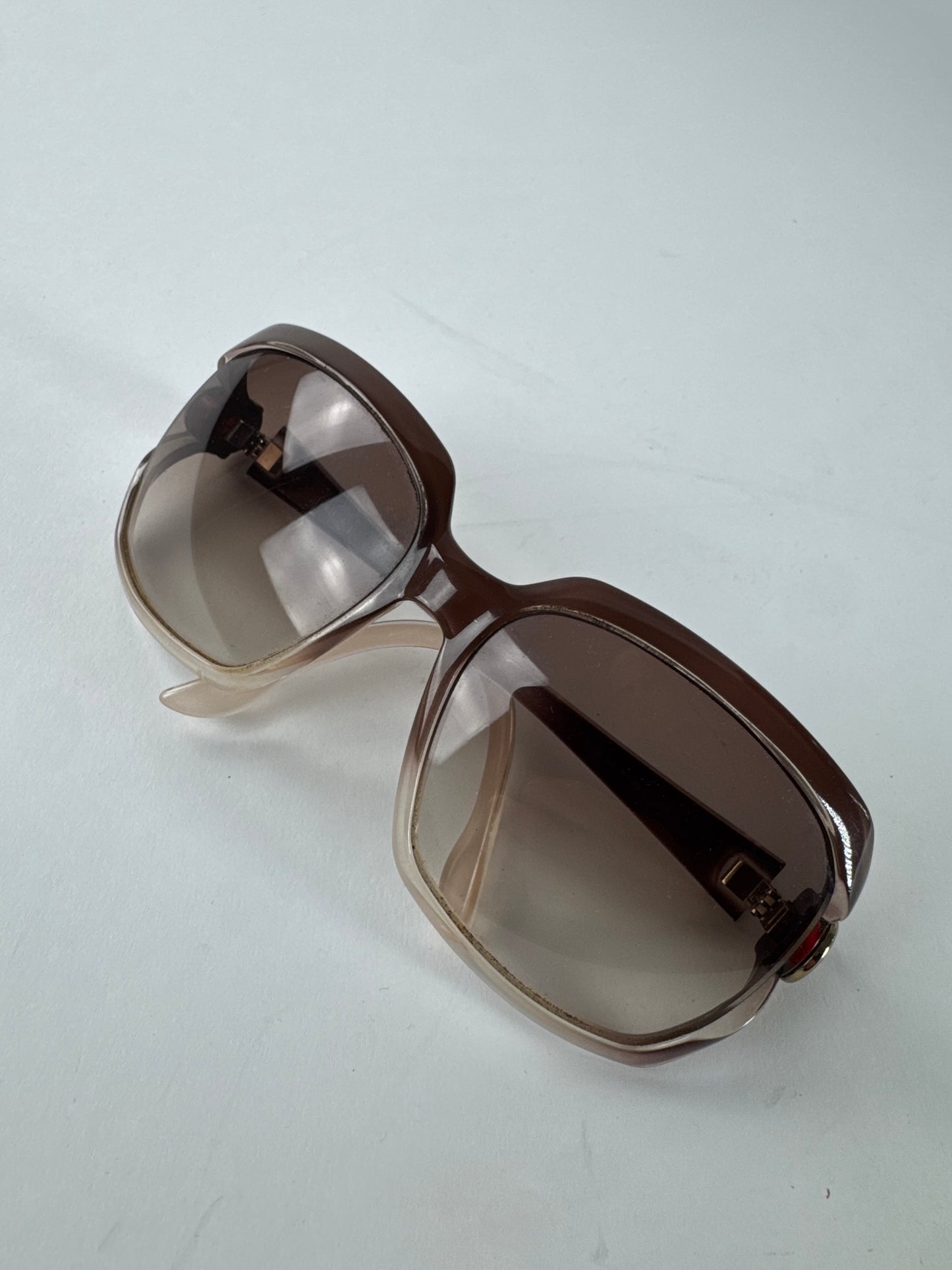 Vintage Gucci Oversized Sunglasses Black Beige