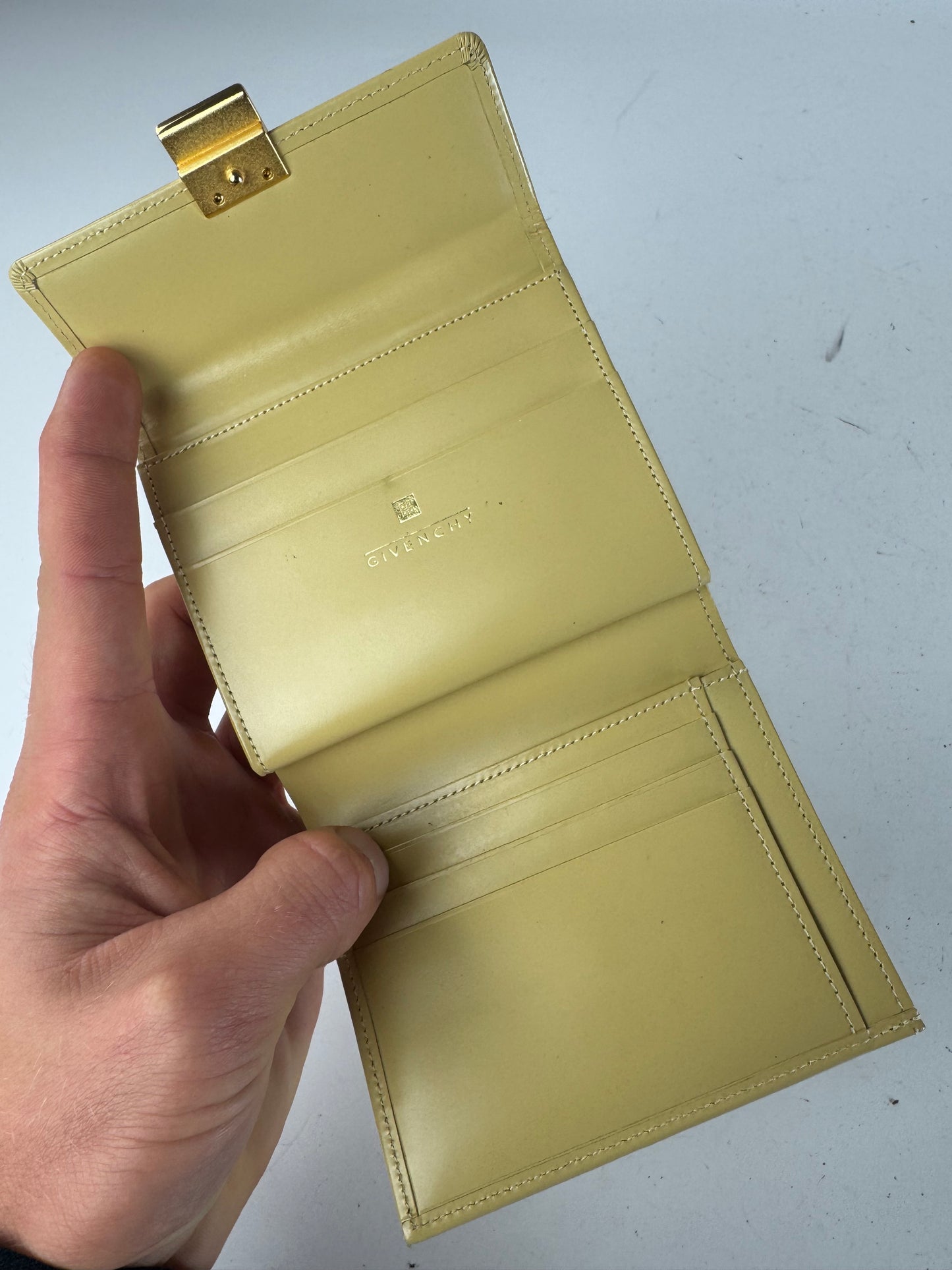 Vintage Givenchy Leather Wallet Cream