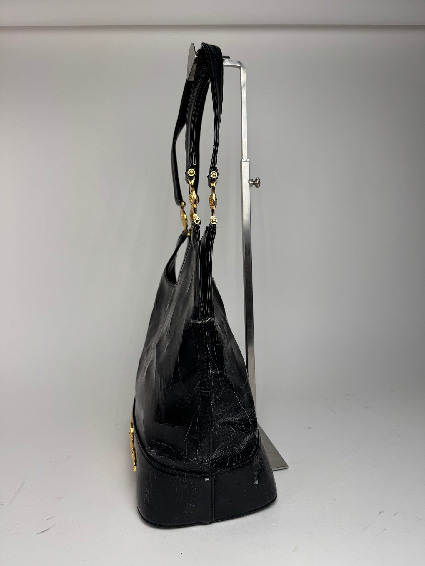 Sac vintage en cuir Versace noir