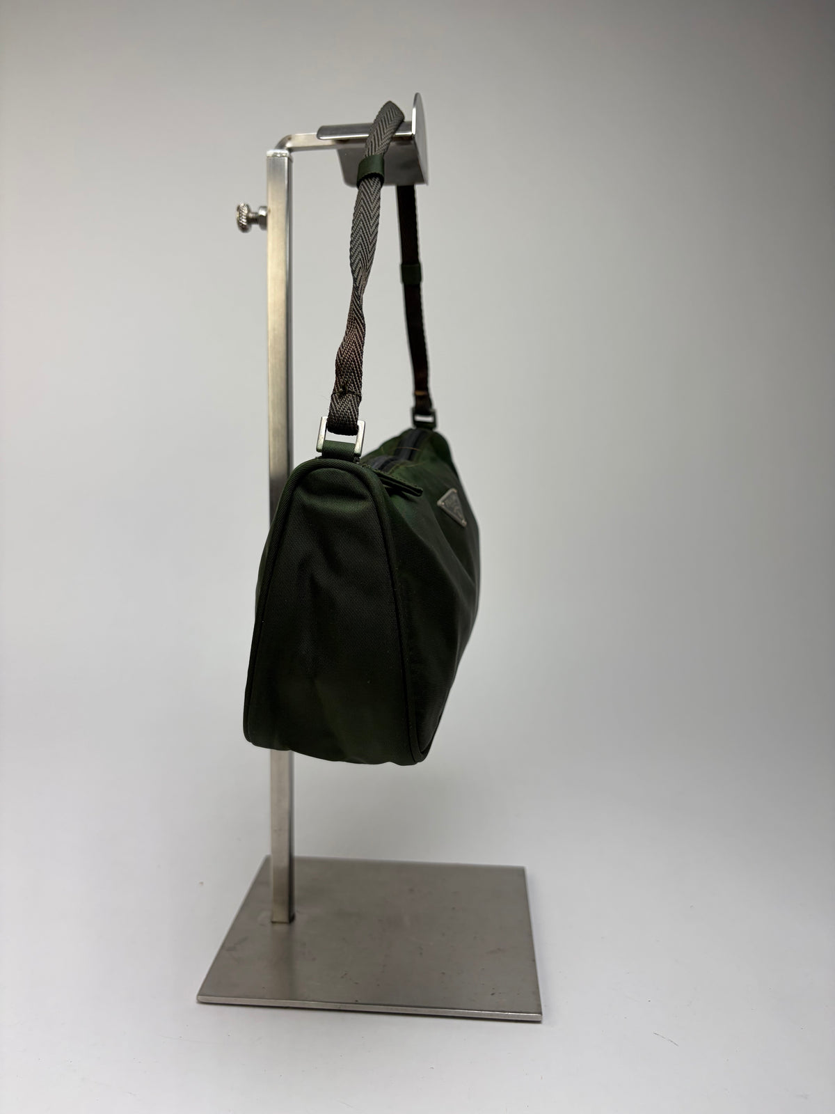 Vintage Prada Tessuto Nylon Pouch Bag Late 1990s Dark Green