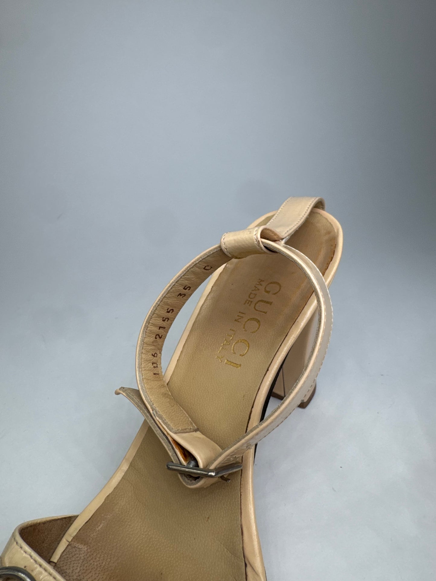 Vintage Gucci Leather Horsebit Pumps Beige EU35C