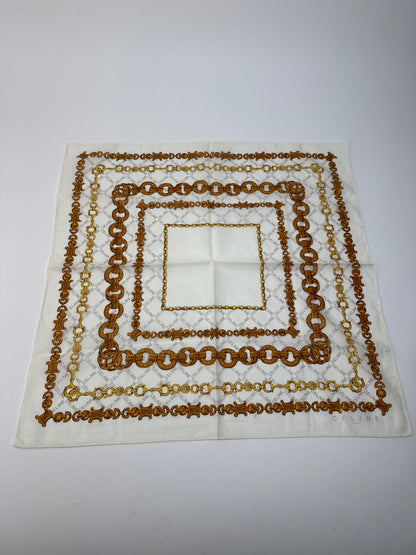 Vintage Celine Baroque Scarf White golden