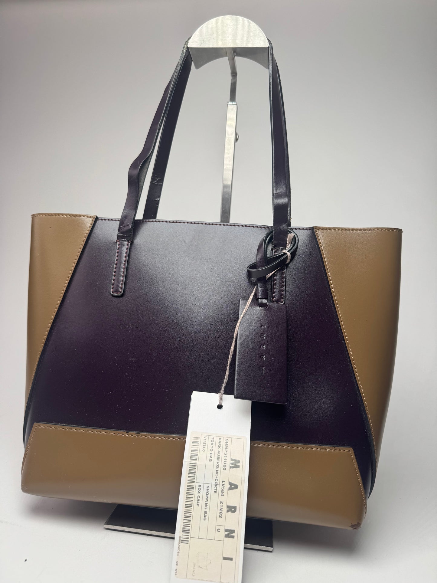 Vintage Marni Leather Bag purple khaki