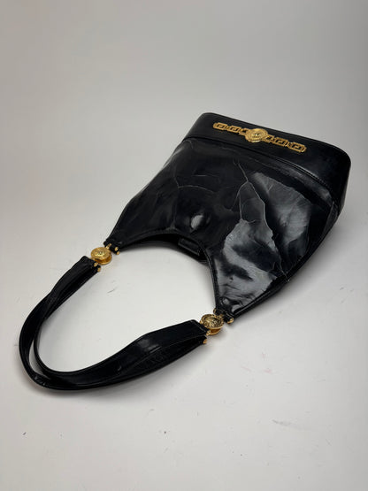 Sac vintage en cuir Versace noir