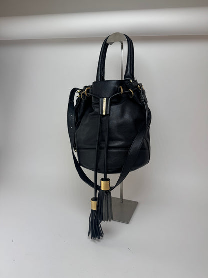 Sac seau vintage en cuir noir CHLOE 2 voies