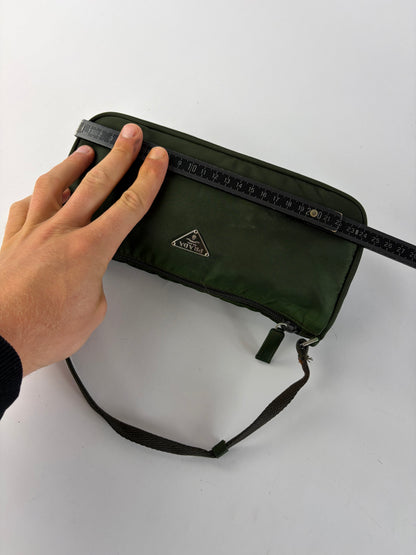 Vintage Prada Tessuto Nylon Pouch Bag Late 1990s Dark Green