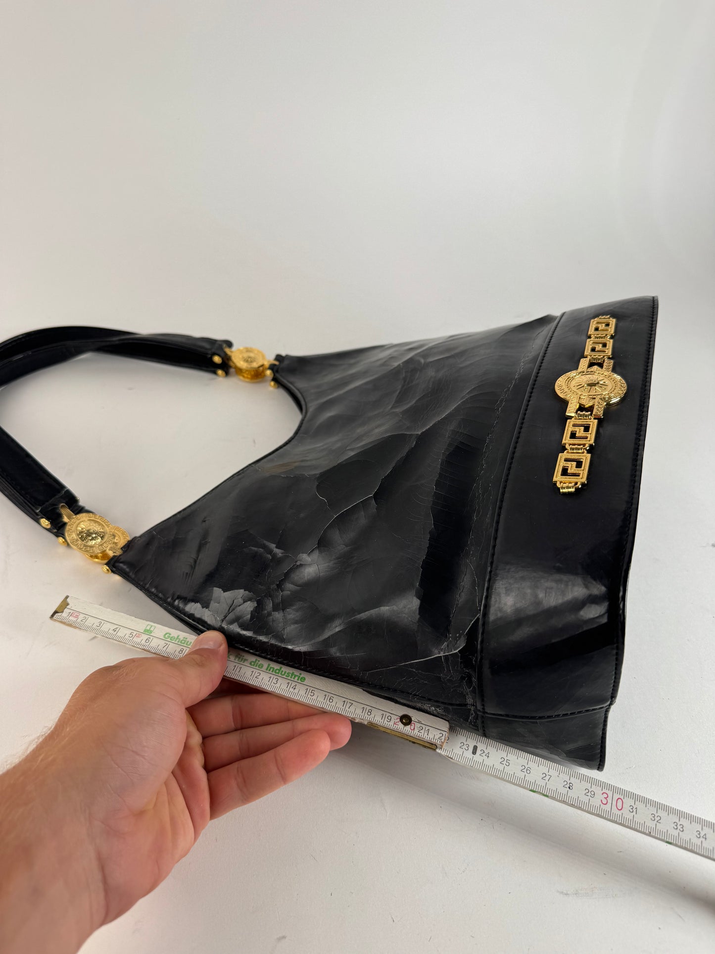 Sac vintage en cuir Versace noir