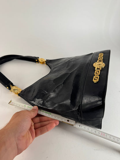 Sac vintage en cuir Versace noir