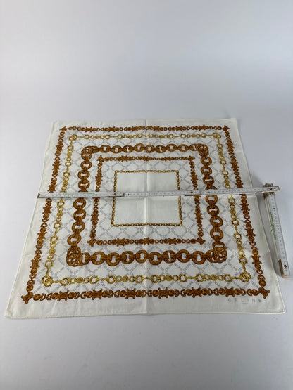Vintage Celine Baroque Scarf White golden
