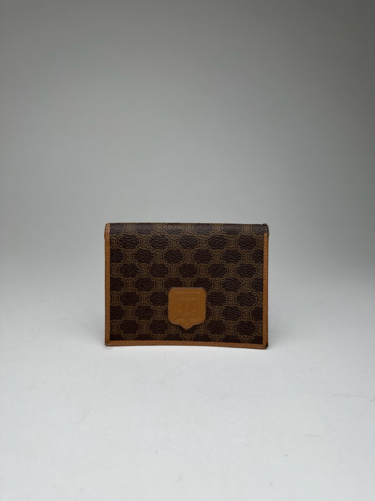 Vintage Celine Paris monogram Leather Card Holder Brown