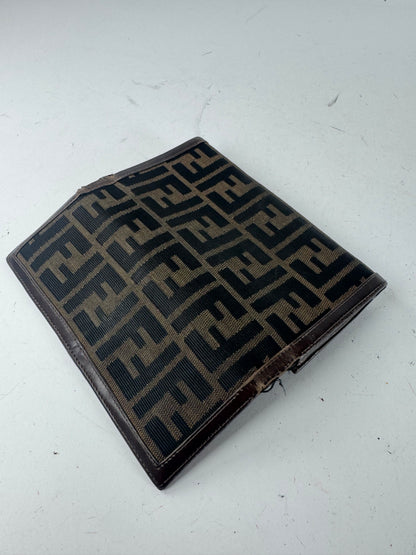 Vintage Fendi FF Monogram Canvas Leather Wallet Brown