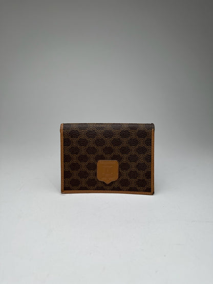 Vintage Celine Paris monogram Leather Card Holder Brown