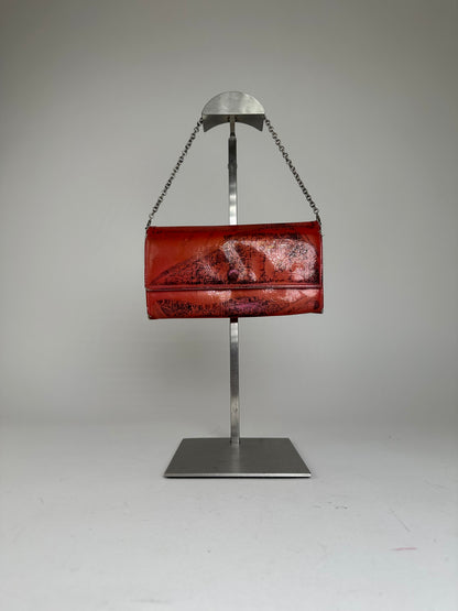 Vintage Dior Diorissimo Monogram Patent Leather Mini Chain Bag Red