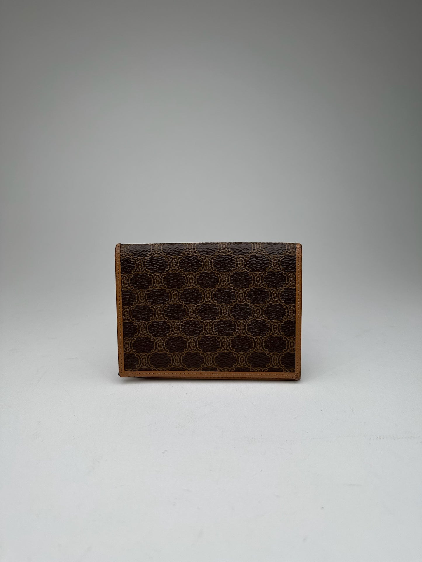 Vintage Celine Paris monogram Leather Card Holder Brown
