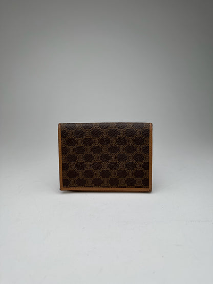 Vintage Celine Paris monogram Leather Card Holder Brown