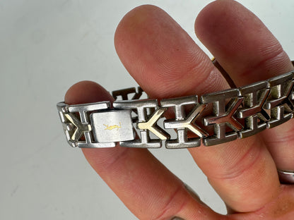 Vintage Saint Laurent Bracelet Watch White Gold-Tone