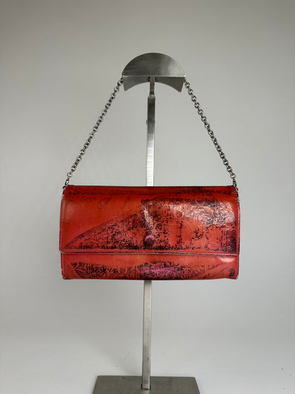 Vintage Dior Diorissimo Monogram Patent Leather Mini Chain Bag Red