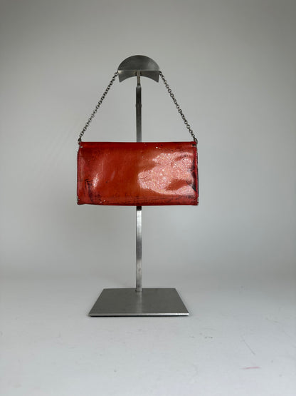 Vintage Dior Diorissimo Monogram Patent Leather Mini Chain Bag Red