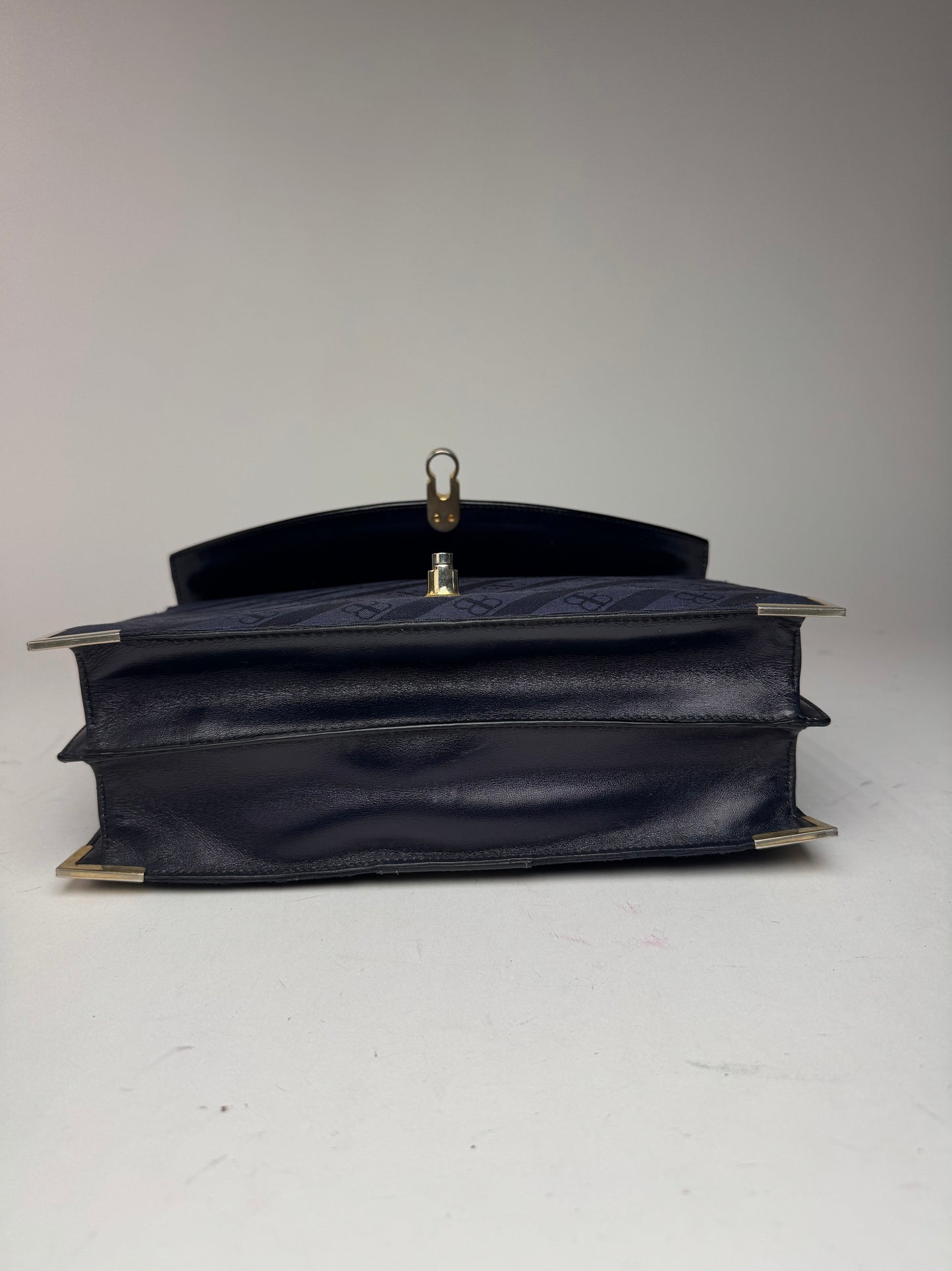 Sac vintage en cuir monogramme Balenciaga bleu marine