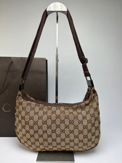 Vintage Gucci GG Supreme Hobo Bag Late 2000s Beige Brown
