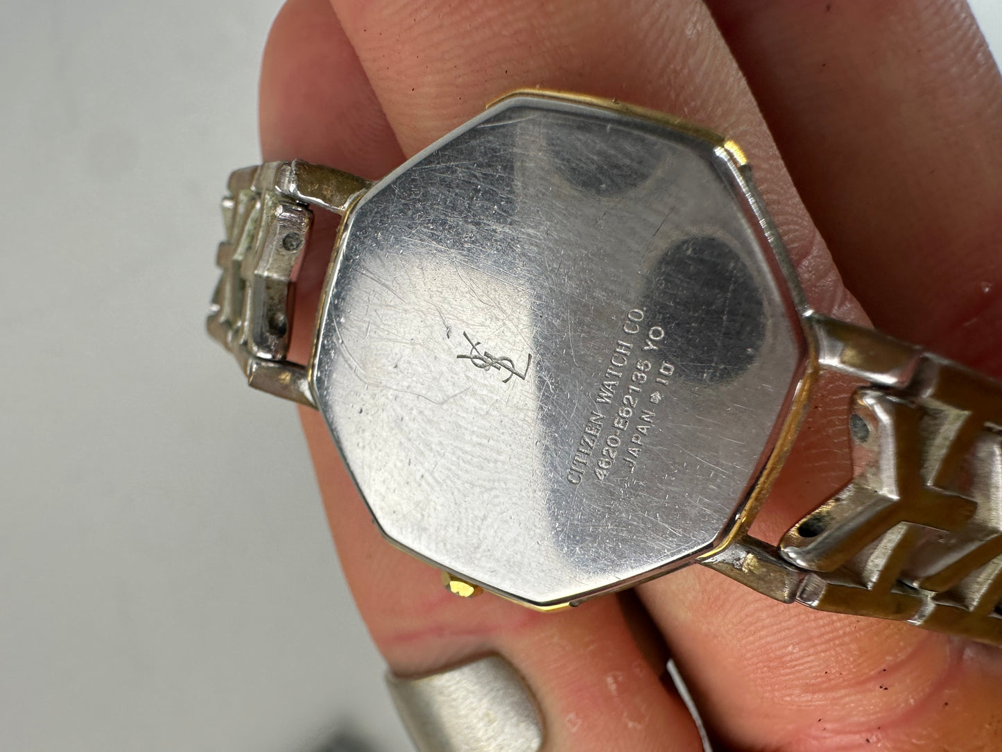Vintage Saint Laurent Bracelet Watch White Gold-Tone