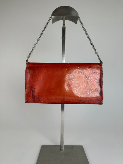 Vintage Dior Diorissimo Monogram Patent Leather Mini Chain Bag Red