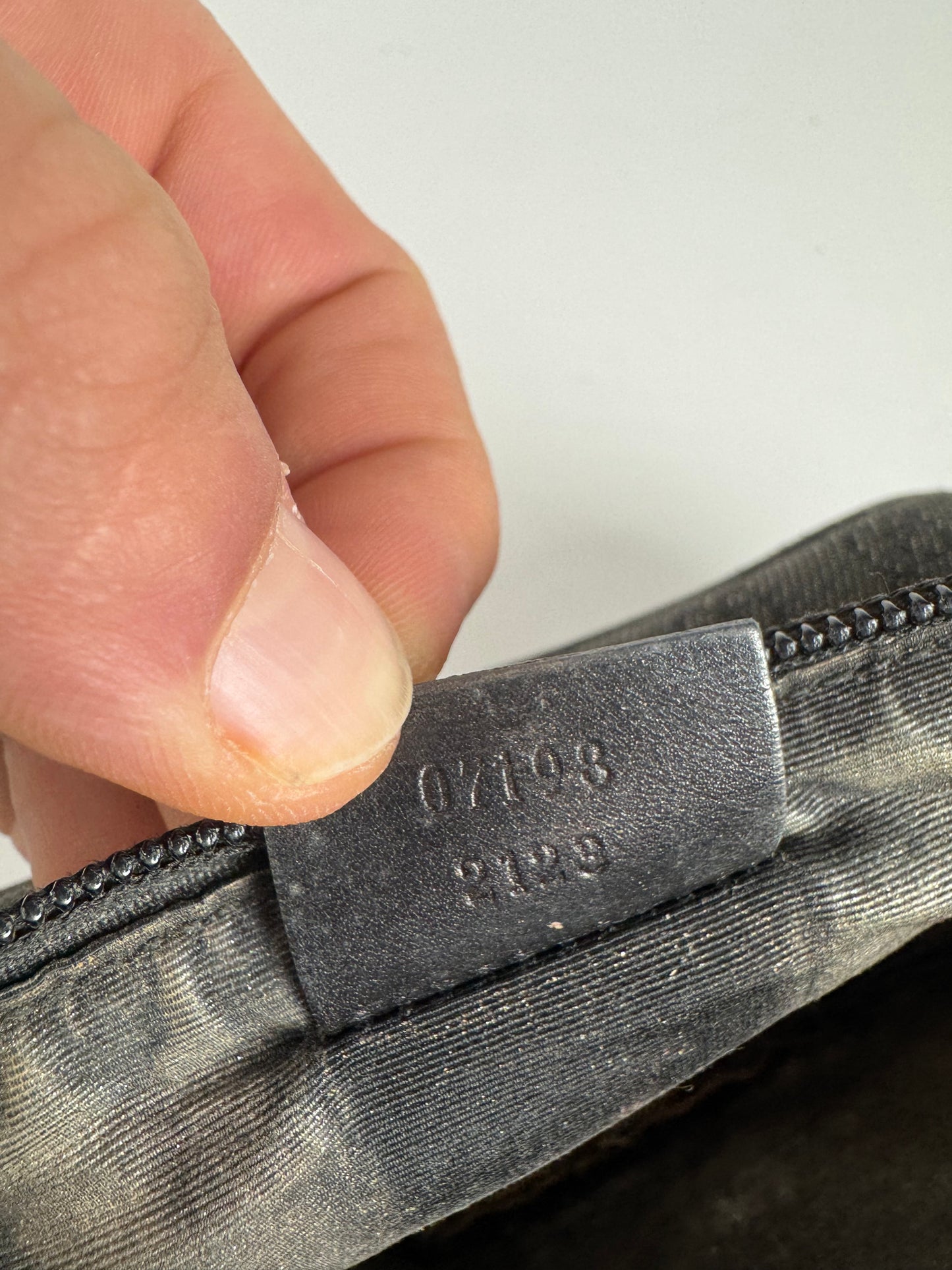 Vintage Gucci Monogram Canvas Baguette bag black