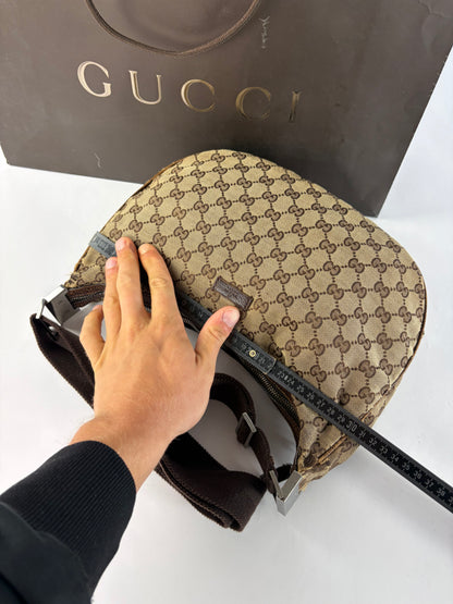 Vintage Gucci GG Supreme Hobo Bag Late 2000s Beige Brown