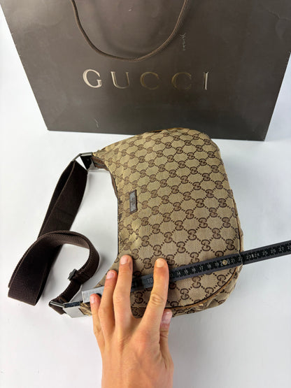 Vintage Gucci GG Supreme Hobo Bag Late 2000s Beige Brown