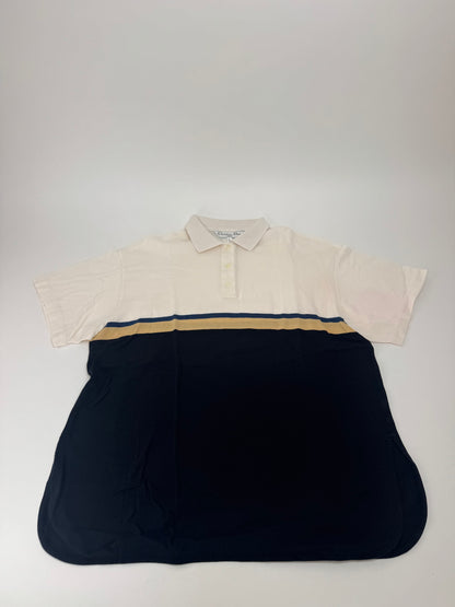 Vintage Dior Mens Polo Shirt L Black white