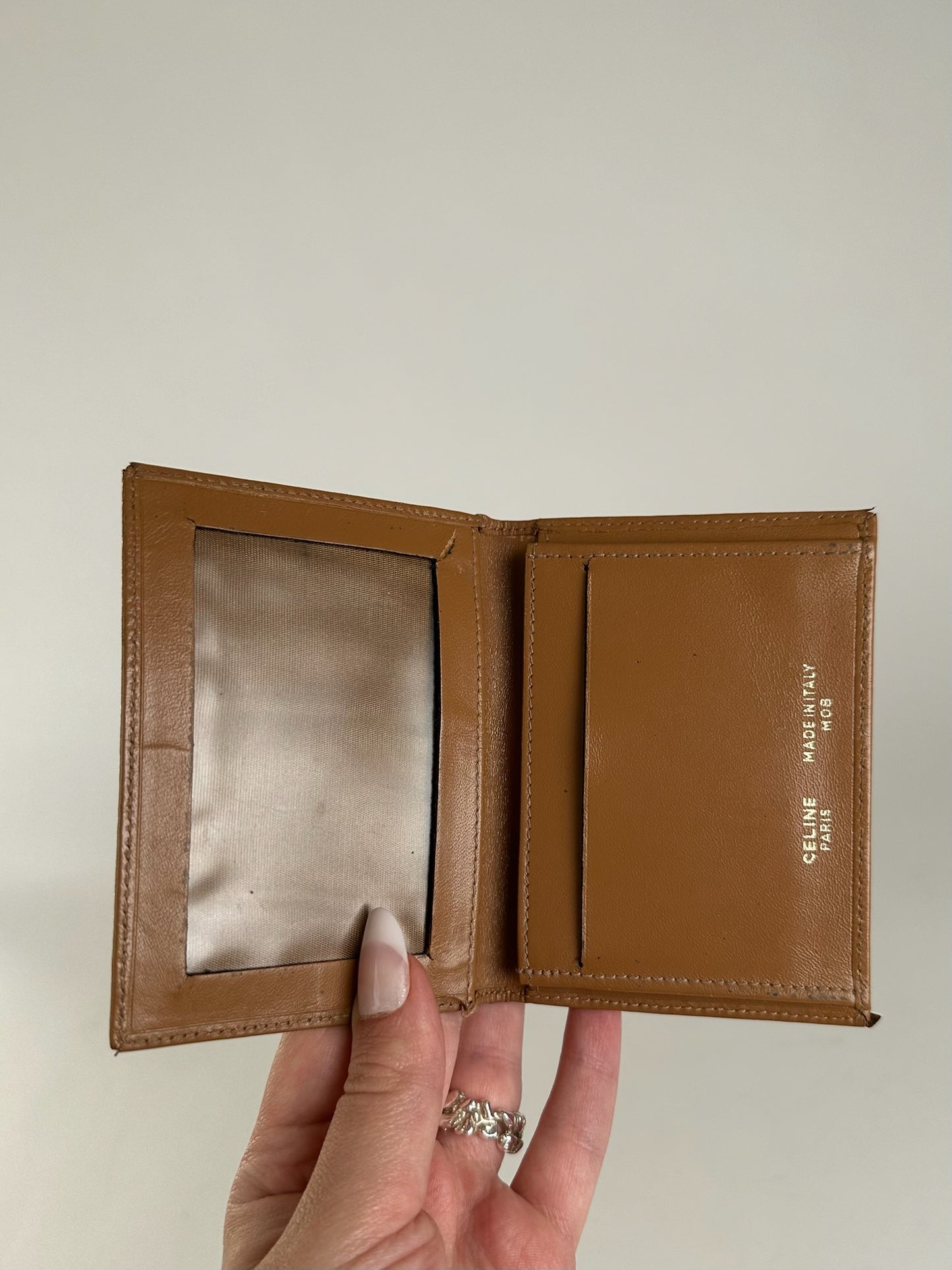 Vintage Celine Paris monogram Leather Card Holder Brown