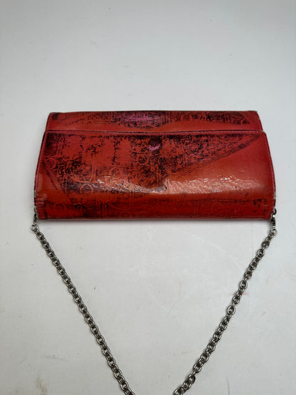 Vintage Dior Diorissimo Monogram Patent Leather Mini Chain Bag Red