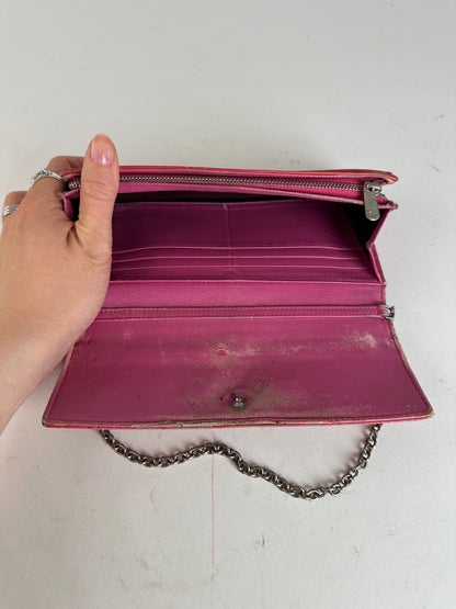 Vintage Dior Diorissimo Monogram Patent Leather Mini Chain Bag Red