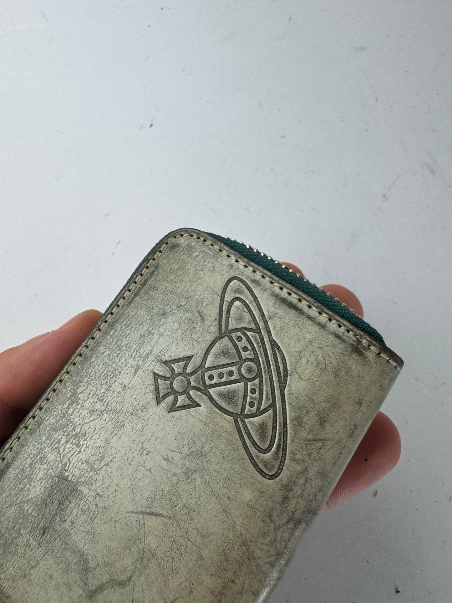 Vintage Vivienne Westwood Leather Card Holder Silver