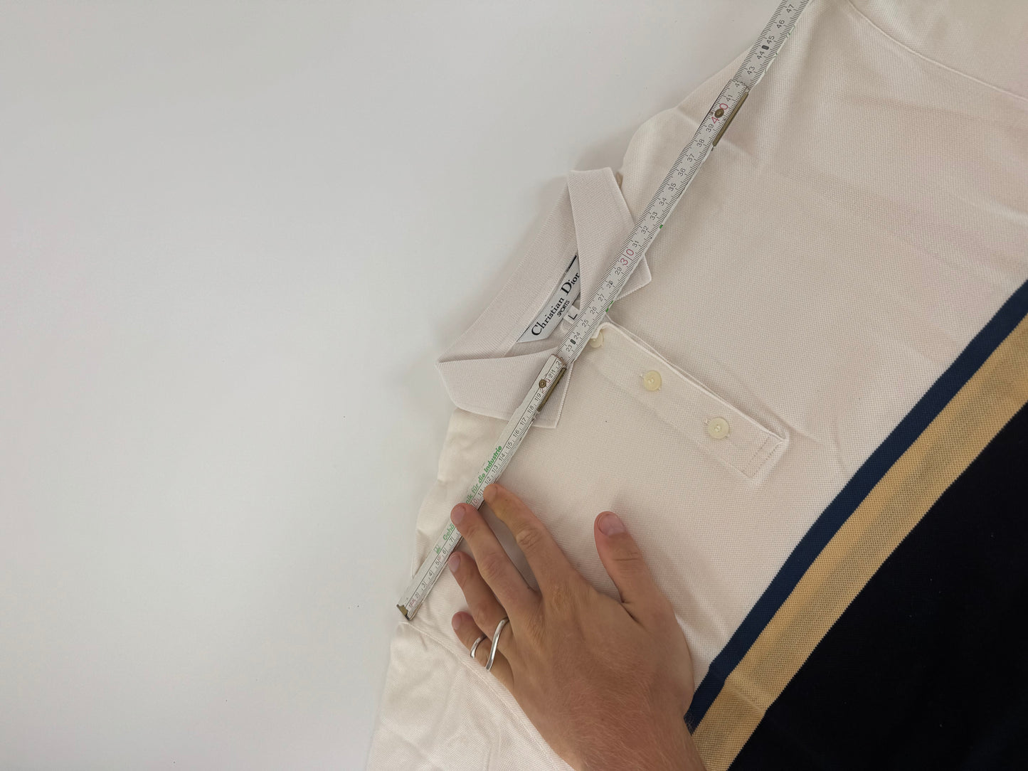 Vintage Dior Mens Polo Shirt L Black white