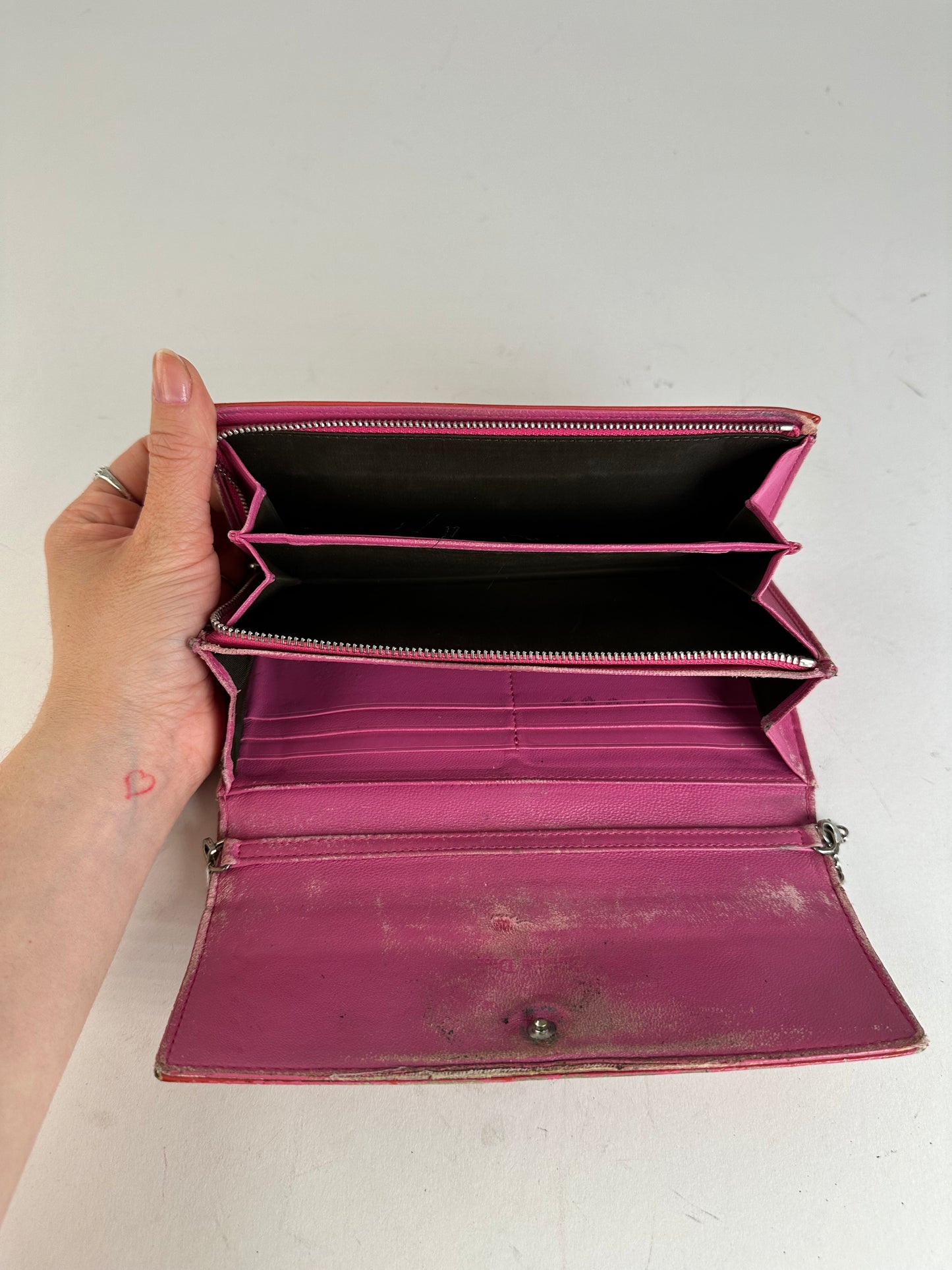 Vintage Dior Diorissimo Monogram Patent Leather Mini Chain Bag Red