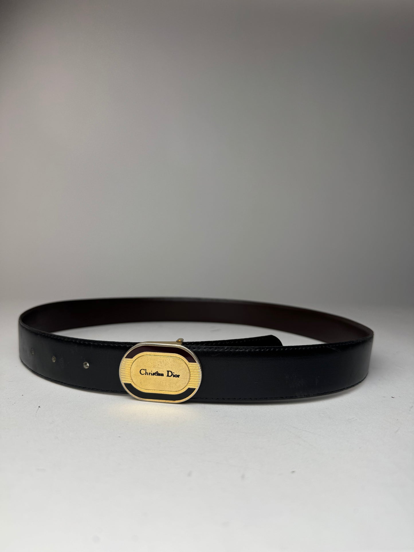 Vintage Dior Leather belt black brown