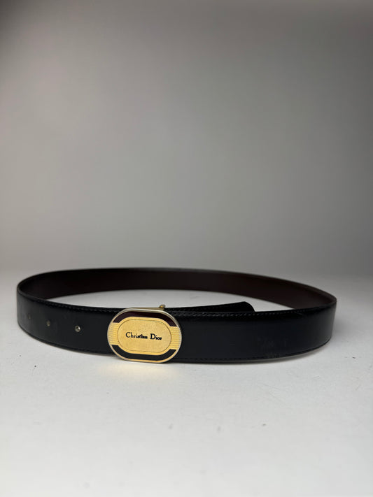 Vintage Dior Leather belt black brown