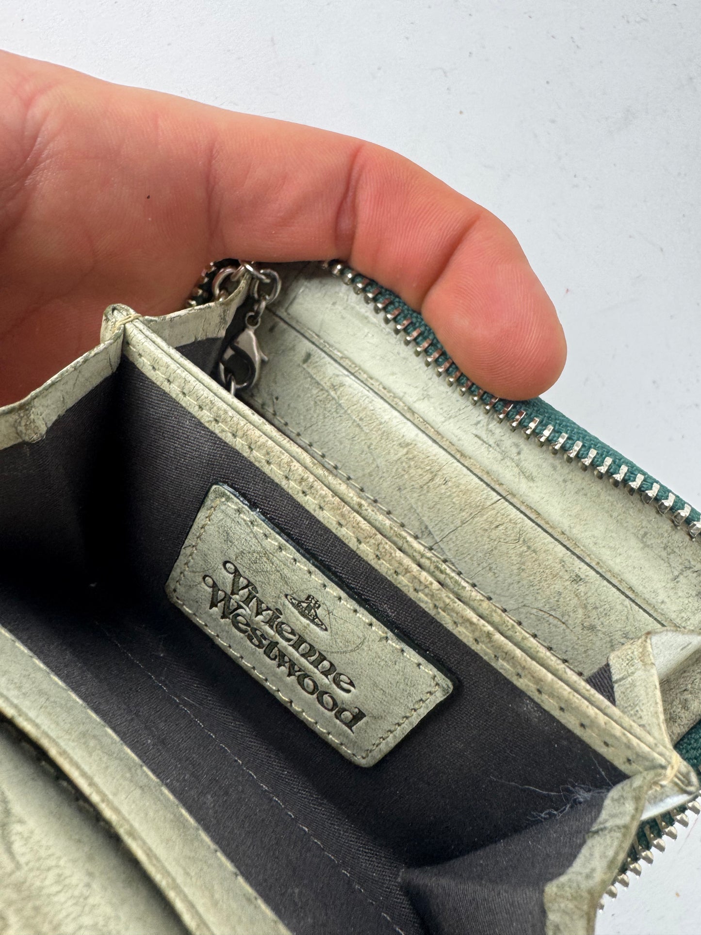 Vintage Vivienne Westwood Leather Card Holder Silver