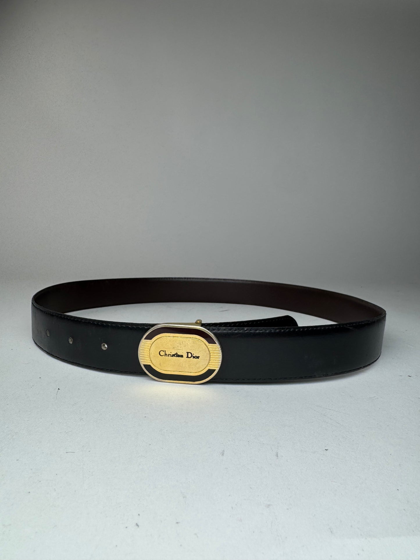 Vintage Dior Leather belt black brown