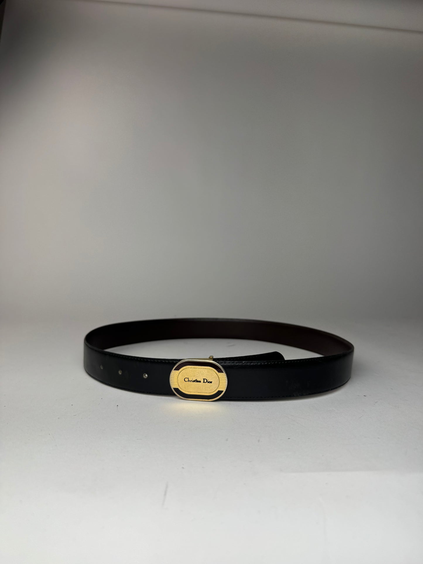 Vintage Dior Leather belt black brown