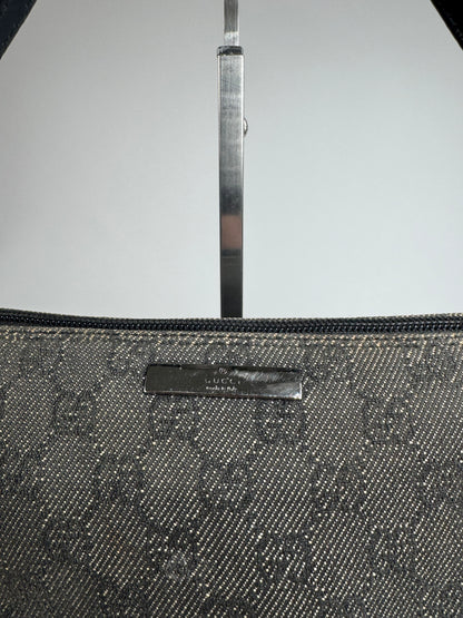 Vintage Gucci Monogram Canvas Baguette bag black