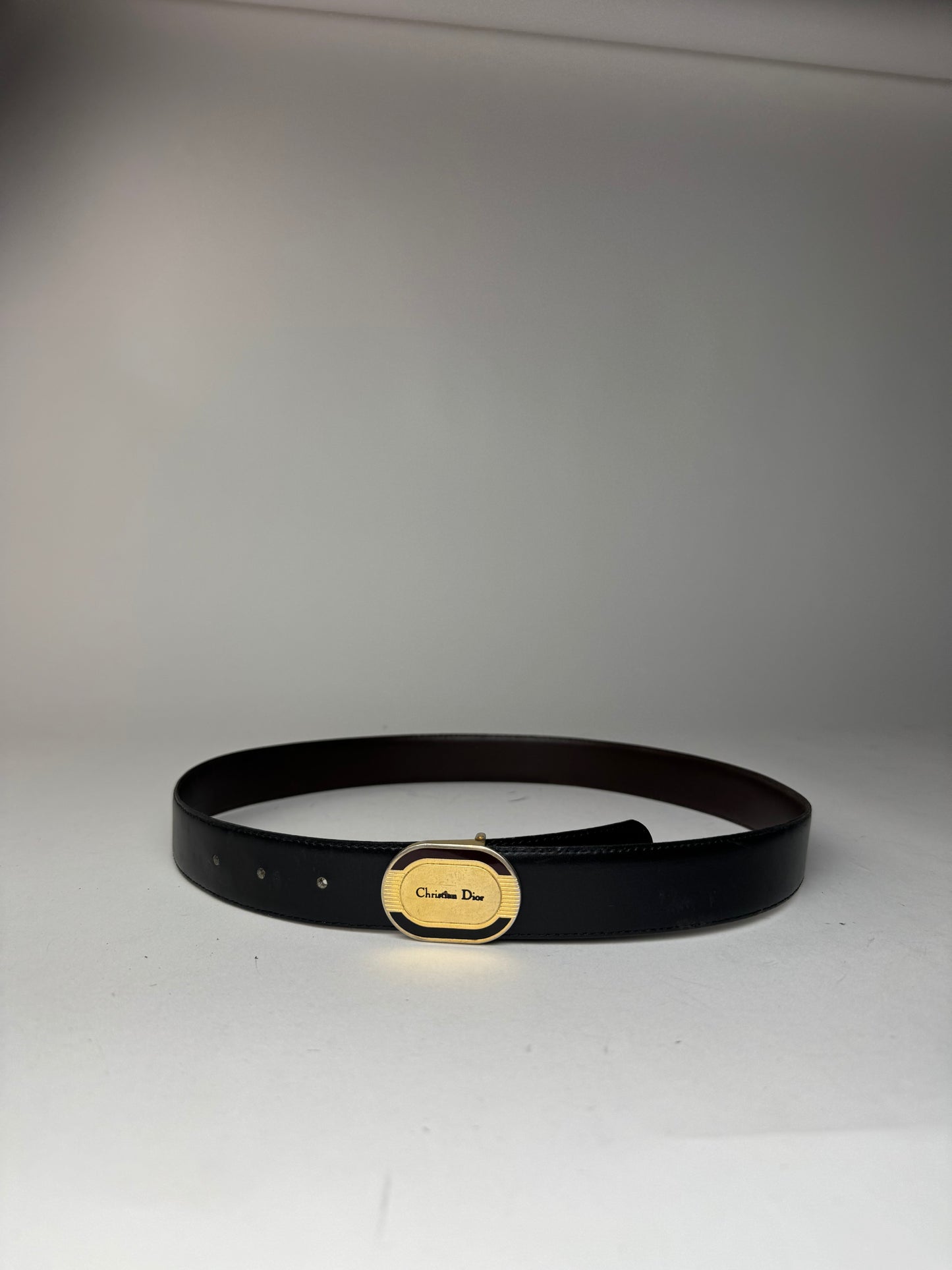 Vintage Dior Leather belt black brown