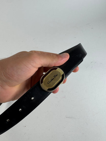 Vintage Dior Leather belt black brown