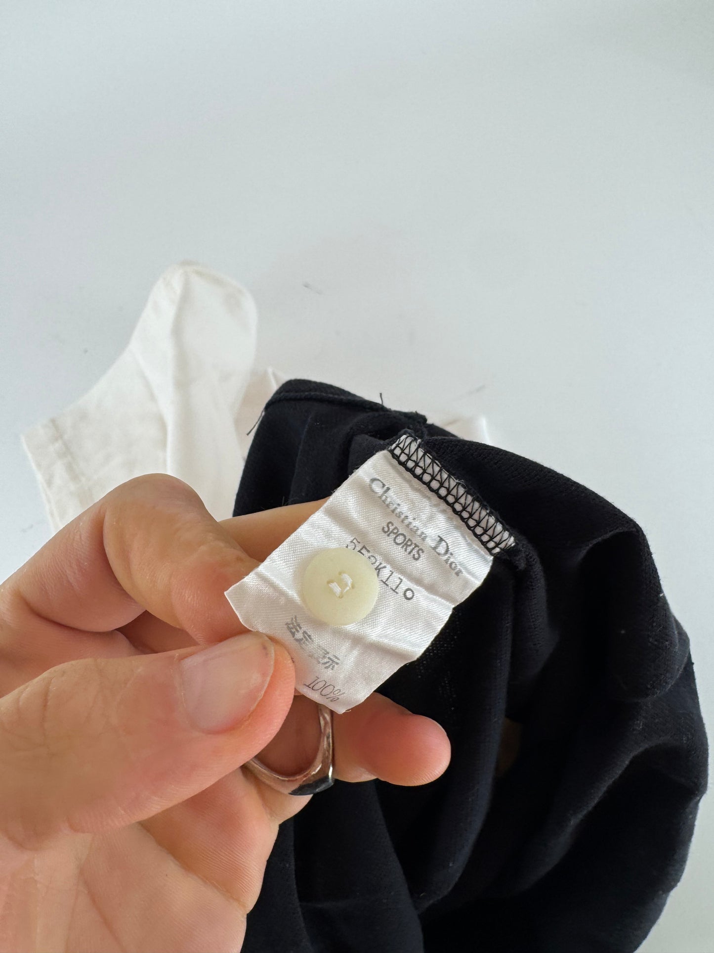 Vintage Dior Mens Polo Shirt L Black white