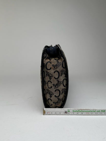 Vintage Celine Macadam Monogram Canvas Leather Clutch