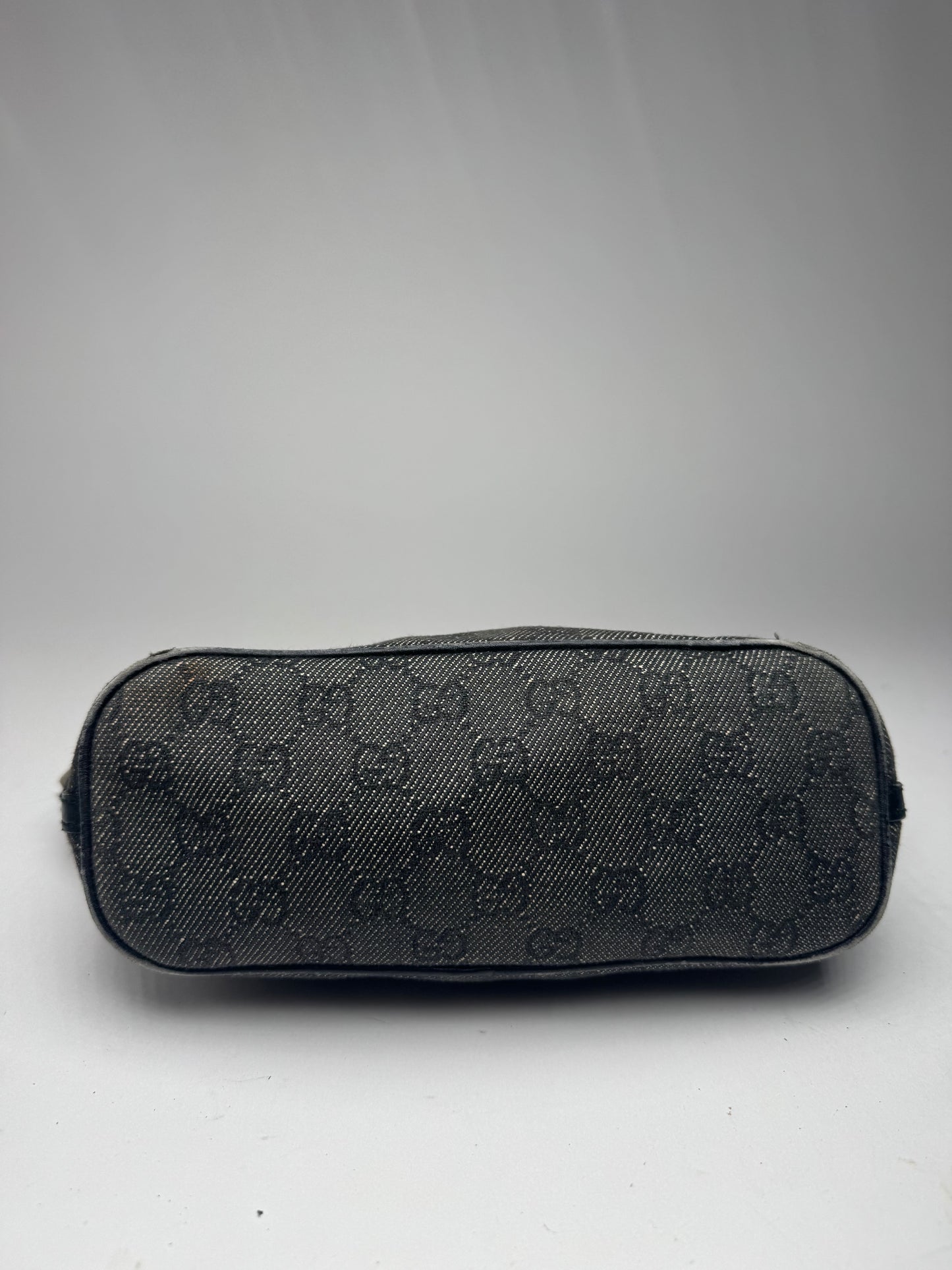 Vintage Gucci Monogram Canvas Baguette bag black