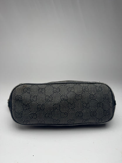 Vintage Gucci Monogram Canvas Baguette bag black