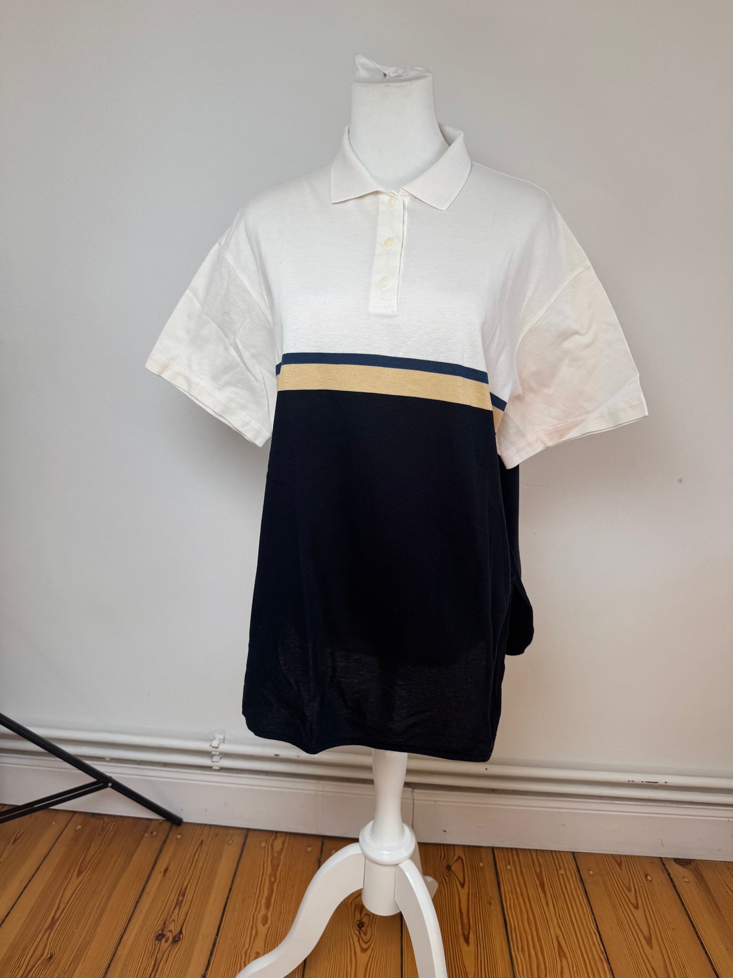 Vintage Dior Mens Polo Shirt L Black white