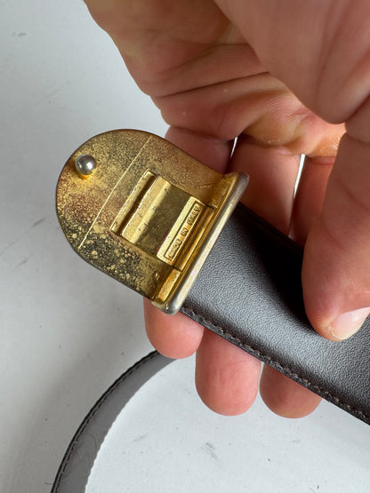 Vintage Dior Leather belt black brown